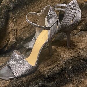 Via Spiga Metallic Textured Heels